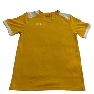 Under Armour‎ Youth Large Fitted Heatgear Active Short Sleeve Yellow Shirt